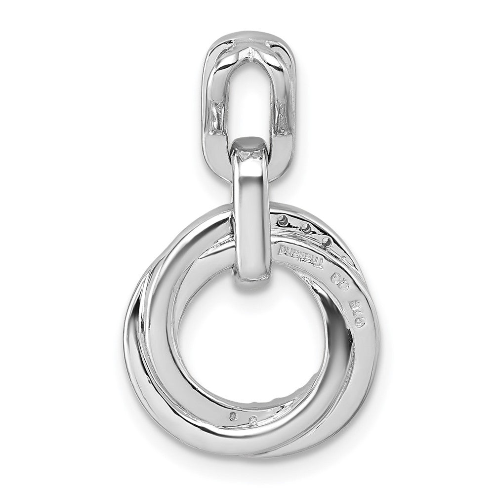 Sterlingsilber Rhodiniert Zirkonia Kreis Gedreht Anhänger