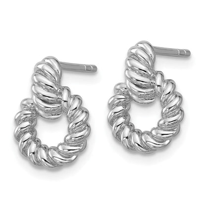 Sterlingsilber Rhodiniert Poliert Kreis Ohrstecker