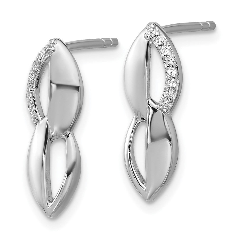 Sterlingsilber Rhodiniert Zirkonia Ohrstecker