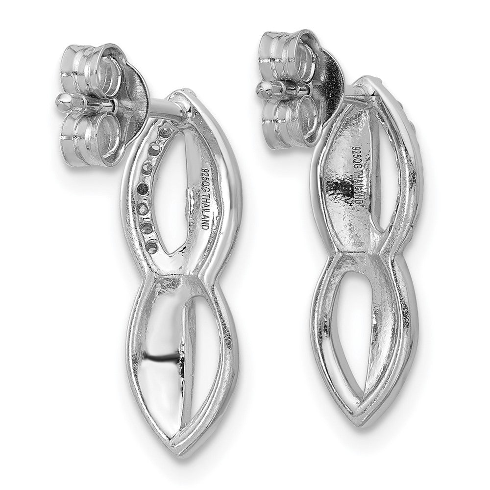 Sterlingsilber Rhodiniert Zirkonia Ohrstecker
