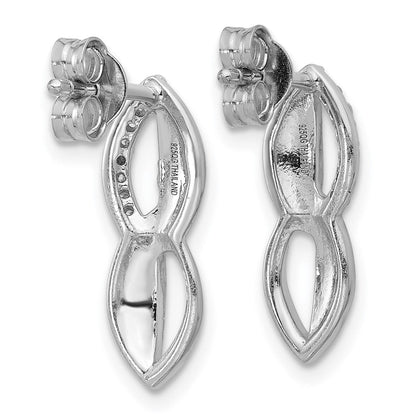 Sterlingsilber Rhodiniert Zirkonia Ohrstecker