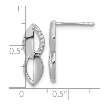 Sterlingsilber Rhodiniert Zirkonia Ohrstecker