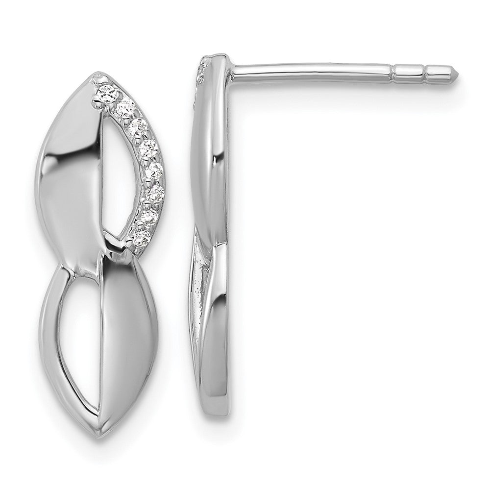 Sterlingsilber Rhodiniert Zirkonia Ohrstecker
