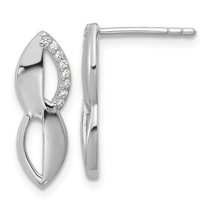 Sterlingsilber Rhodiniert Zirkonia Ohrstecker