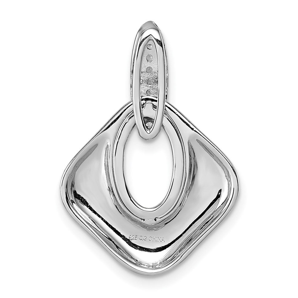Sterlingsilber Rhodiniert Zirkonia Strukturiert Anhänger