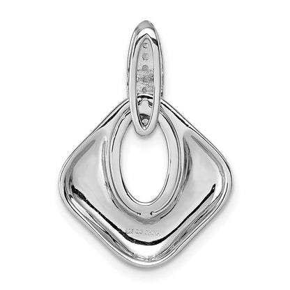 Sterlingsilber Rhodiniert Zirkonia Strukturiert Anhänger