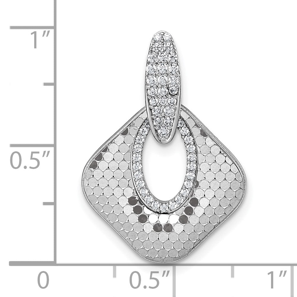 Sterlingsilber Rhodiniert Zirkonia Strukturiert Anhänger