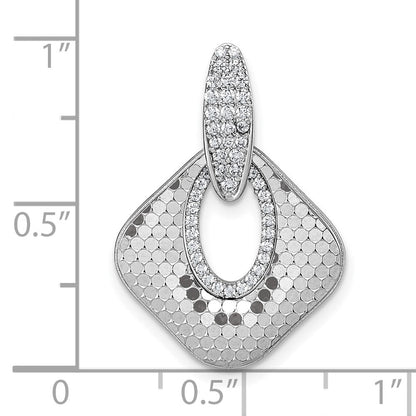Sterlingsilber Rhodiniert Zirkonia Strukturiert Anhänger