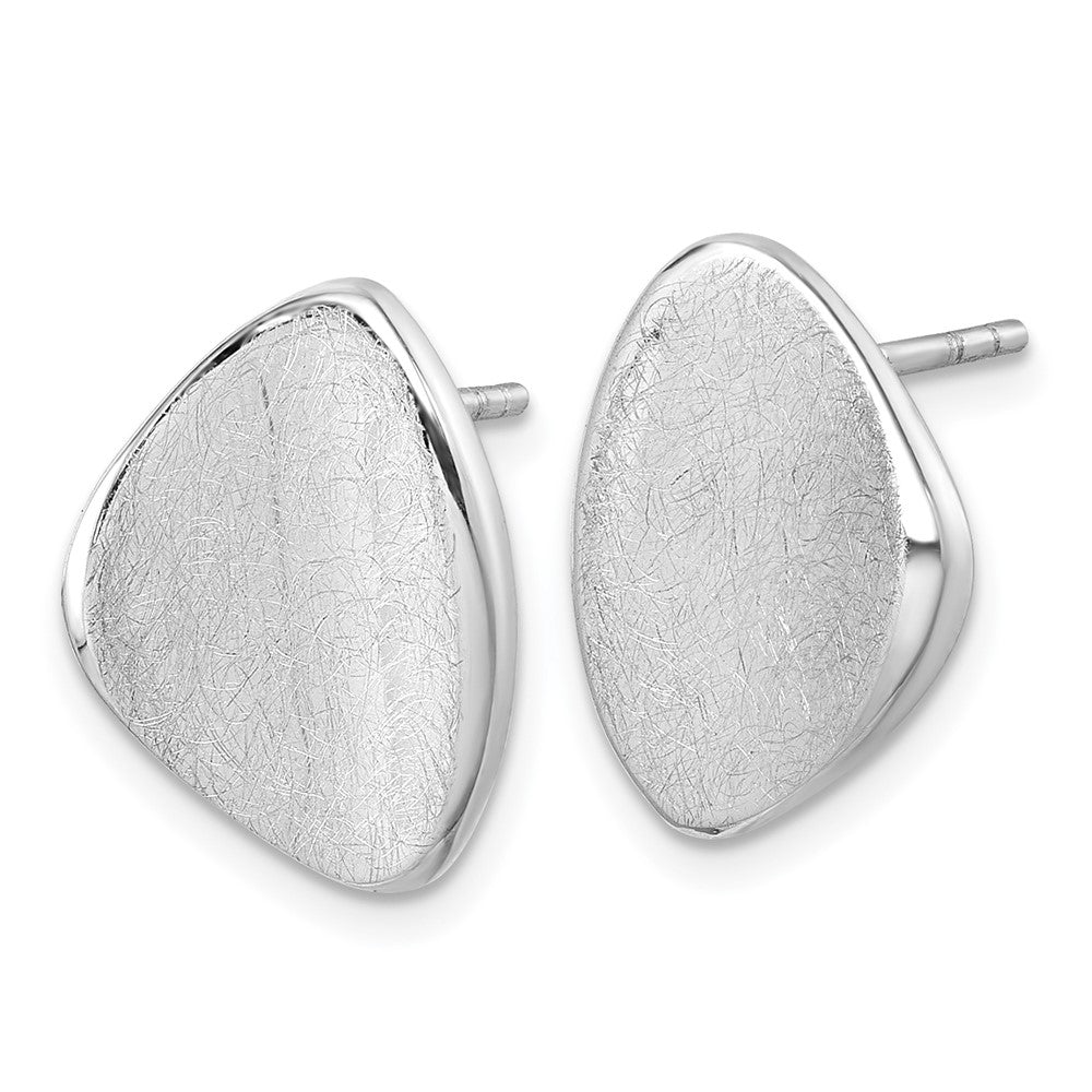 Sterlingsilber Rhodiniert Scratch-finish Fantasie Ohrstecker