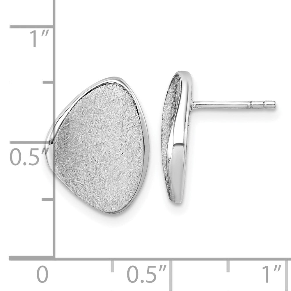 Sterlingsilber Rhodiniert Scratch-finish Fantasie Ohrstecker