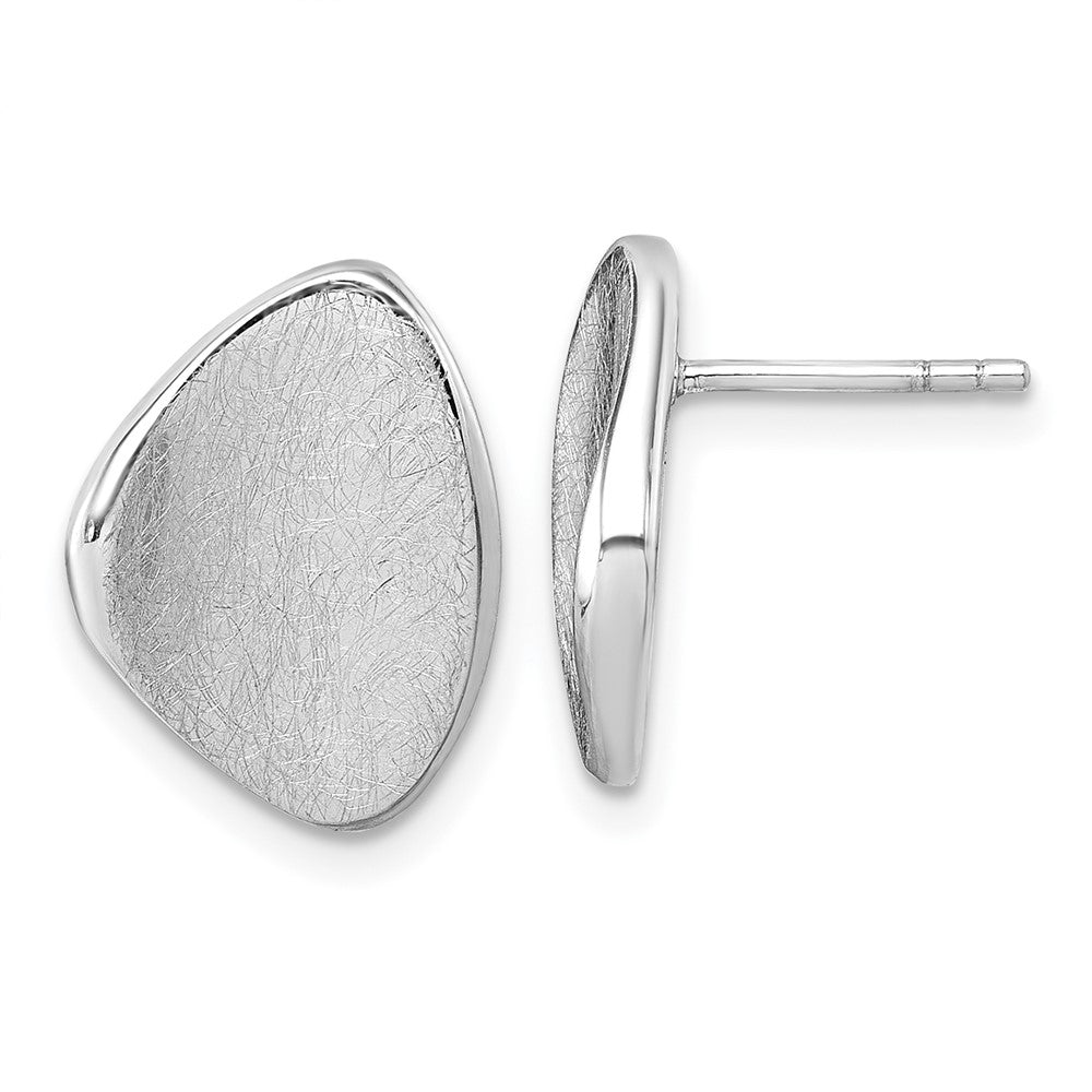 Sterlingsilber Rhodiniert Scratch-finish Fantasie Ohrstecker