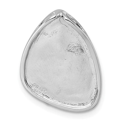 Sterlingsilber Rhodiniert Scratch-finish Fantasie Kette Anhänger