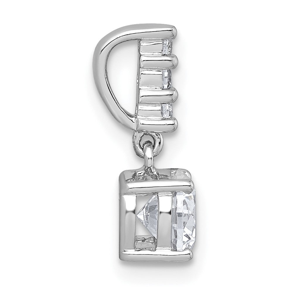 Sterlingsilber Rhodiniert Poliert Zirkonia Dangling Kette Anhänger