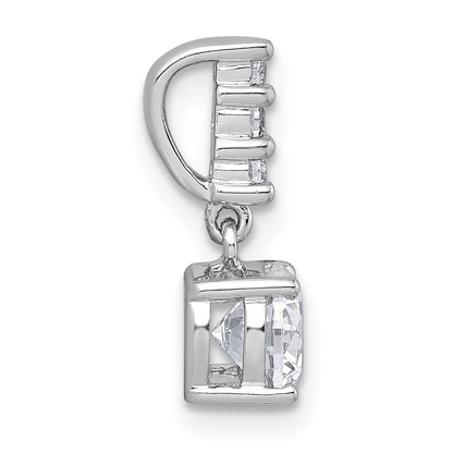 Sterlingsilber Rhodiniert Poliert Zirkonia Dangling Kette Anhänger