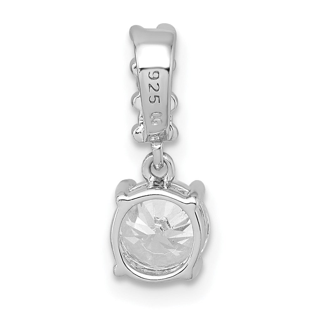 Sterlingsilber Rhodiniert Poliert Zirkonia Dangling Kette Anhänger