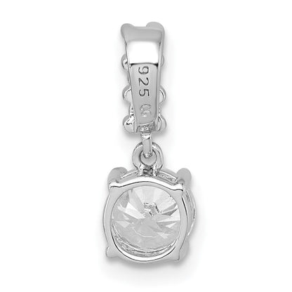 Sterlingsilber Rhodiniert Poliert Zirkonia Dangling Kette Anhänger