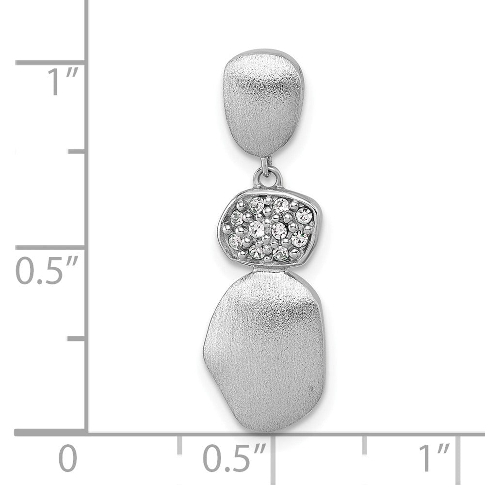 Sterlingsilber Rhodiniert Brush / Poliert Kristall Kette Anhänger