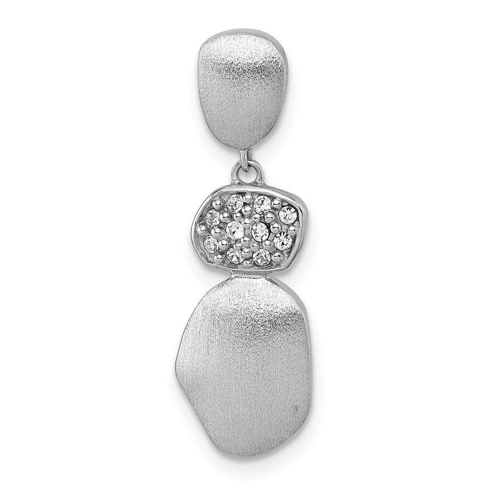 Sterlingsilber Rhodiniert Brush / Poliert Kristall Kette Anhänger