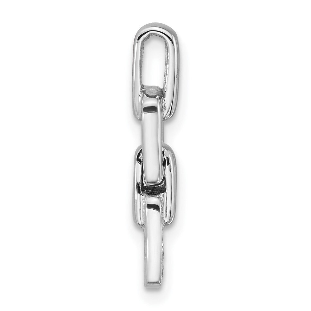 Sterlingsilber Rhodiniert Zirkonia Doppelt Quadratisch Anhänger