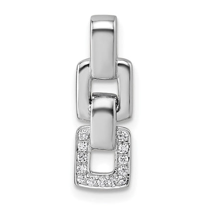 Sterlingsilber Rhodiniert Zirkonia Doppelt Quadratisch Anhänger