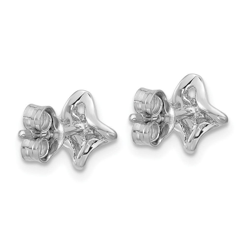 Sterlingsilber Rhodiniert Poliert Zirkonia Ohrstecker