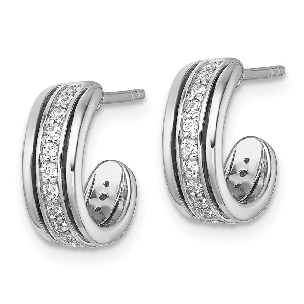 Sterlingsilber Rhodiniert Zirkonia Stecker Creolen