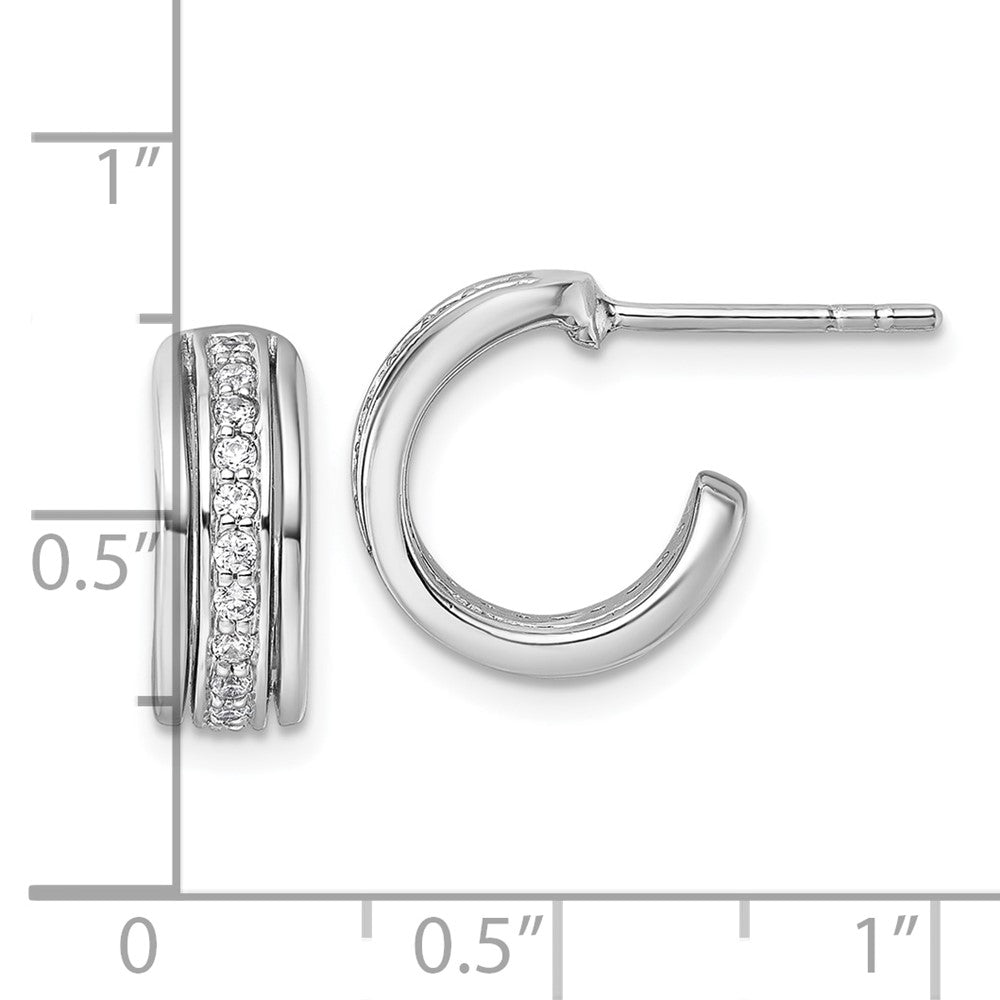 Sterlingsilber Rhodiniert Zirkonia Stecker Creolen