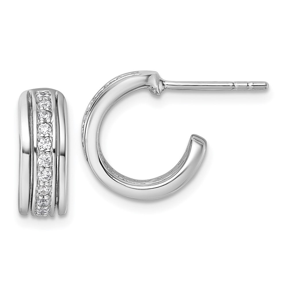 Sterlingsilber Rhodiniert Zirkonia Stecker Creolen