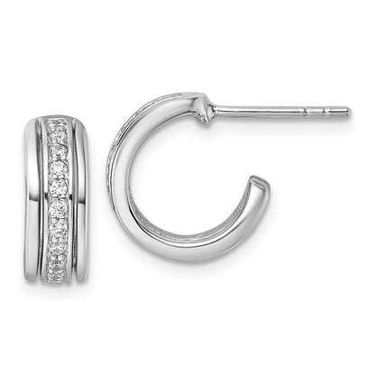 Sterlingsilber Rhodiniert Zirkonia Stecker Creolen