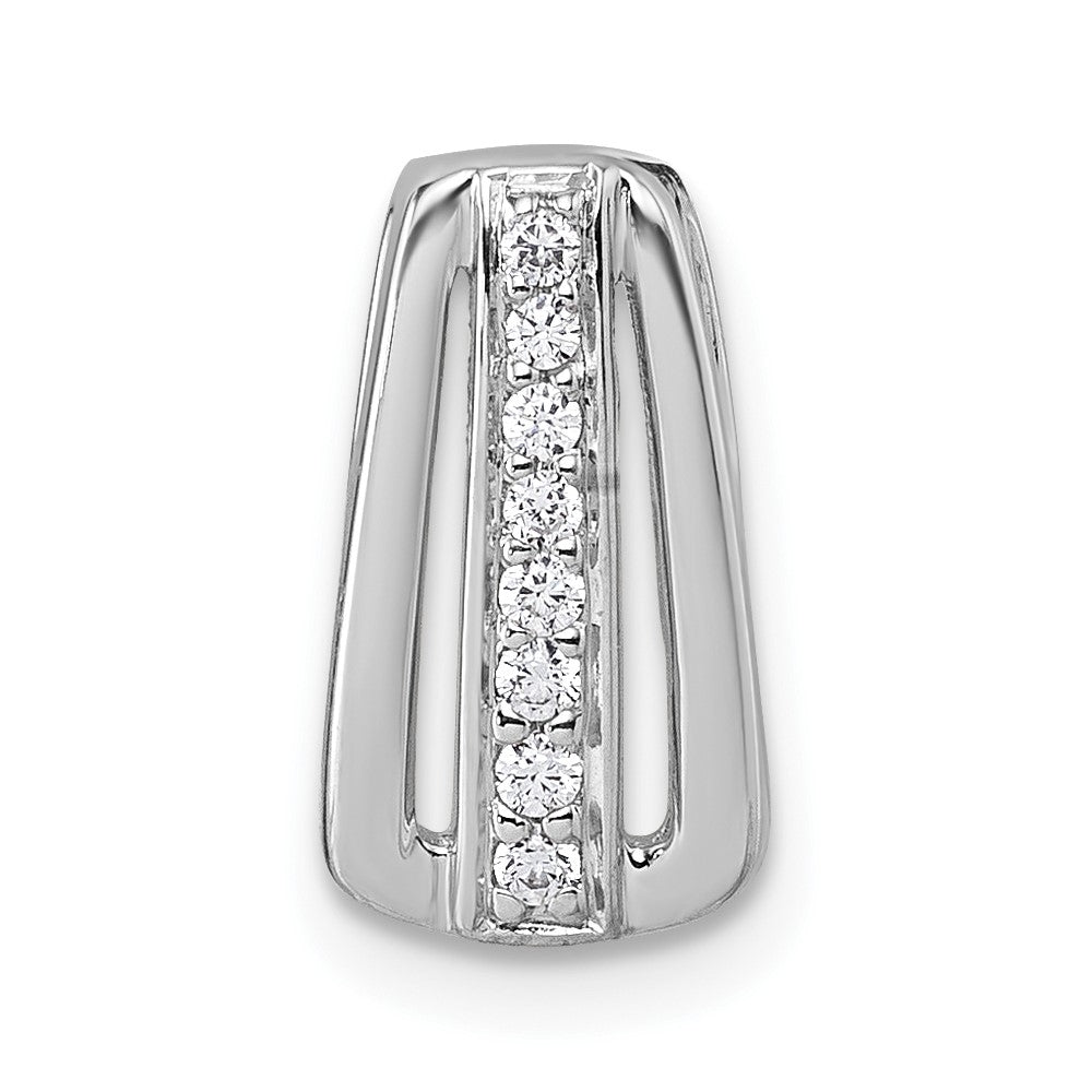 Sterlingsilber Rhodiniert Poliert Zirkonia Kette Anhänger