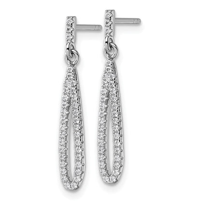 Sterlingsilber Rhodiniert Zirkonia Stecker Ohrhänger