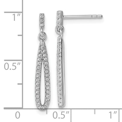 Sterlingsilber Rhodiniert Zirkonia Stecker Ohrhänger