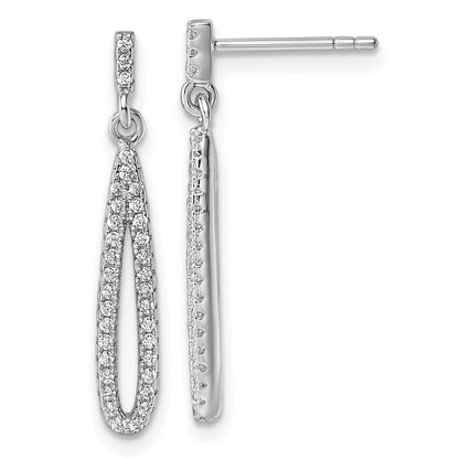 Sterlingsilber Rhodiniert Zirkonia Stecker Ohrhänger