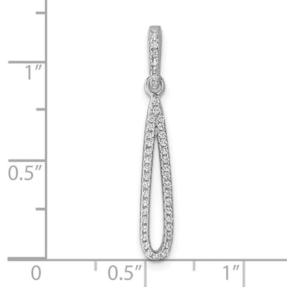 Sterlingsilber Rhodiniert Zirkonia Hängend Anhänger