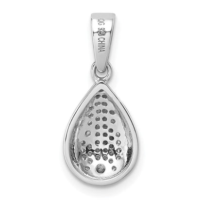 Sterlingsilber Rhodiniert Zirkonia Tropfen Anhänger