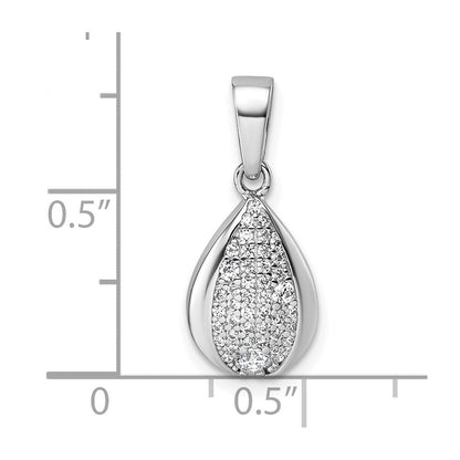 Sterlingsilber Rhodiniert Zirkonia Tropfen Anhänger