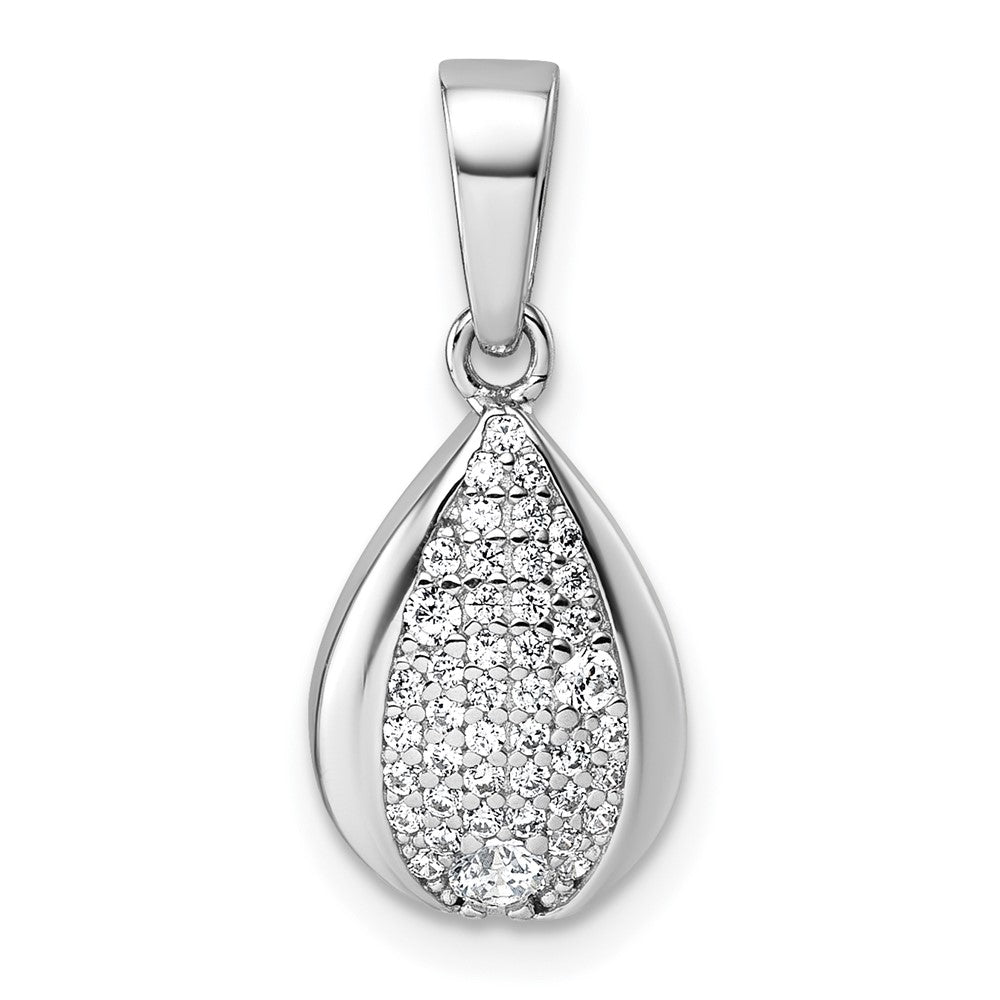 Sterlingsilber Rhodiniert Zirkonia Tropfen Anhänger