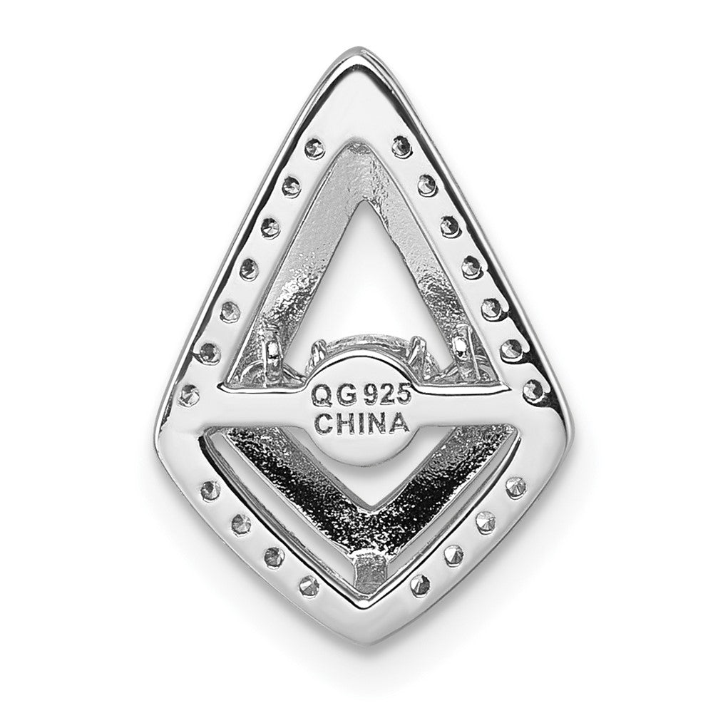 Sterlingsilber Rhodiniert Lebhaft Zirkonia Lila Emaille Kette Anhänger