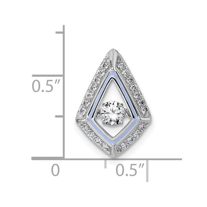 Sterlingsilber Rhodiniert Lebhaft Zirkonia Lila Emaille Kette Anhänger