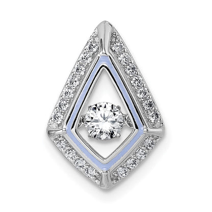 Sterlingsilber Rhodiniert Lebhaft Zirkonia Lila Emaille Kette Anhänger