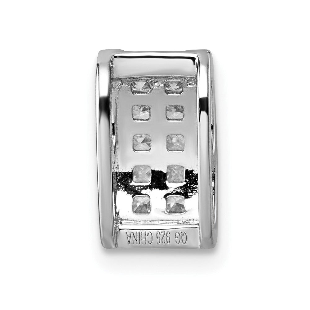 Sterlingsilber Rhodiniert Zirkonia Rechteck Kette Anhänger