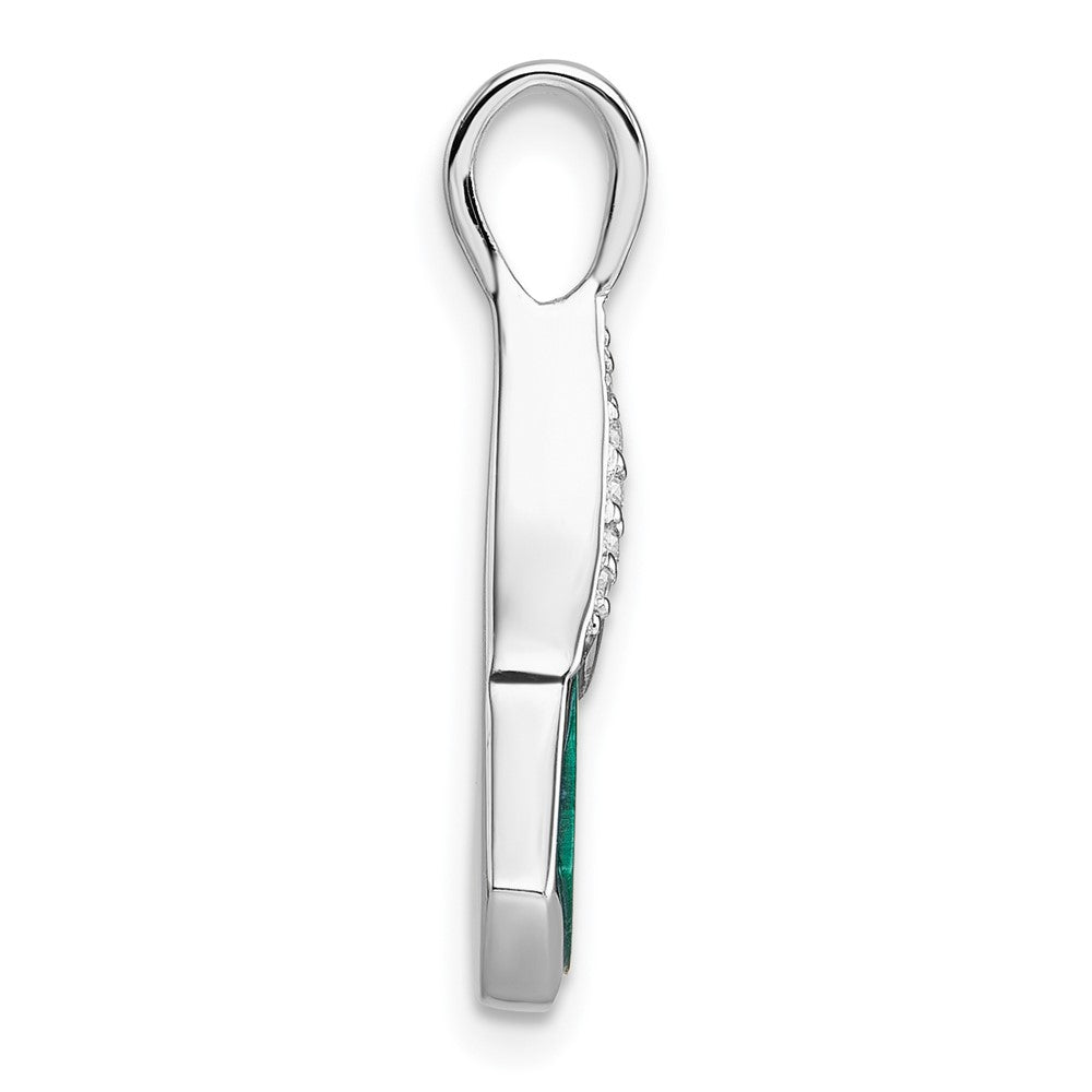 Sterlingsilber Rhodiniert Zirkonia und Malachite Anhänger