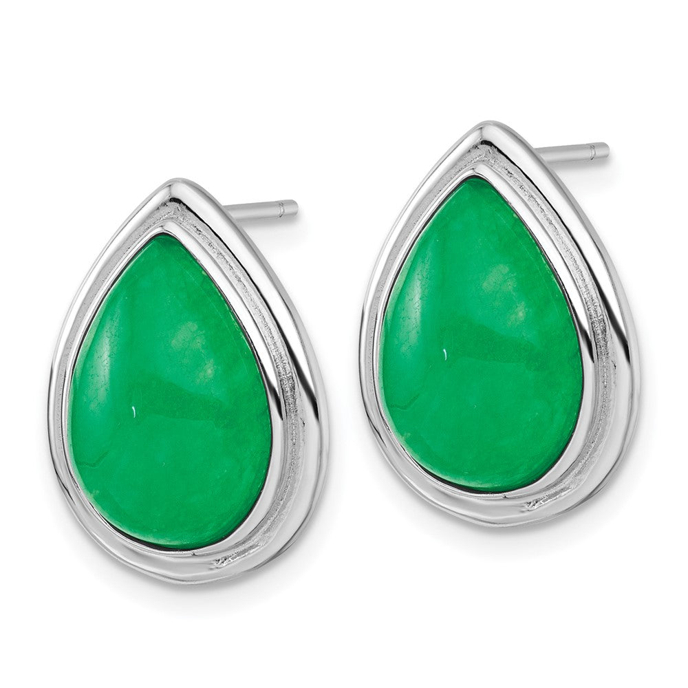 Sterlingsilber Rhodiniert Tropfen Geformt Dyed Jade Quarz Ohrstecker