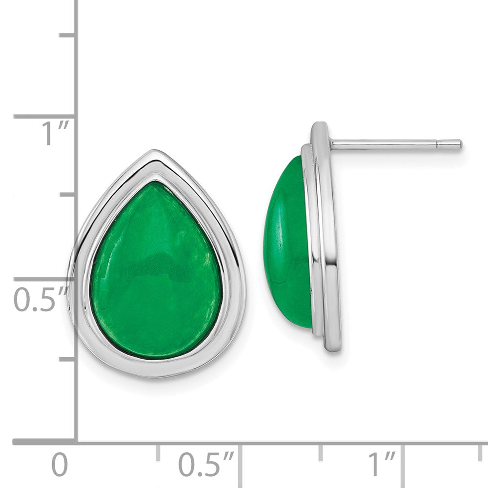 Sterlingsilber Rhodiniert Tropfen Geformt Dyed Jade Quarz Ohrstecker