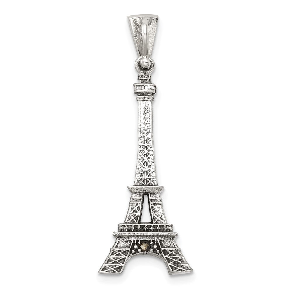 Sterlingsilber Antikisiert Markasit 3-d Eiffel Tower Anhänger