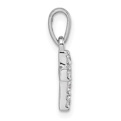 Sterlingsilber Rhodiniert Kinder Zirkonia Kreuz Anhänger