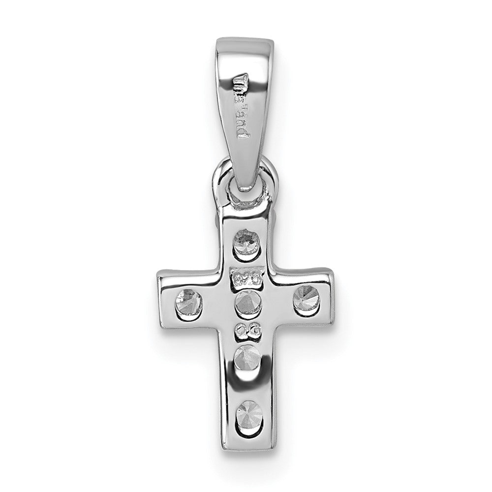 Sterlingsilber Rhodiniert Kinder Zirkonia Kreuz Anhänger