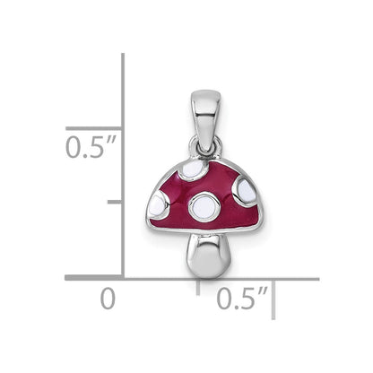 Sterlingsilber Rhodiniert Emailliert Mushroom Anhänger