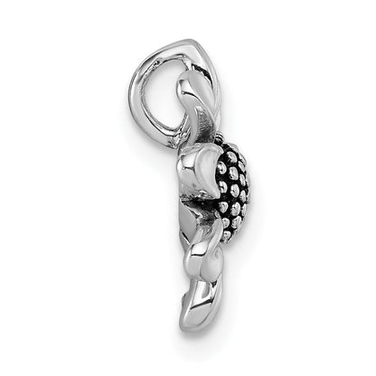 Sterlingsilber Rhodiniert Antikisiert Blume Kette Anhänger