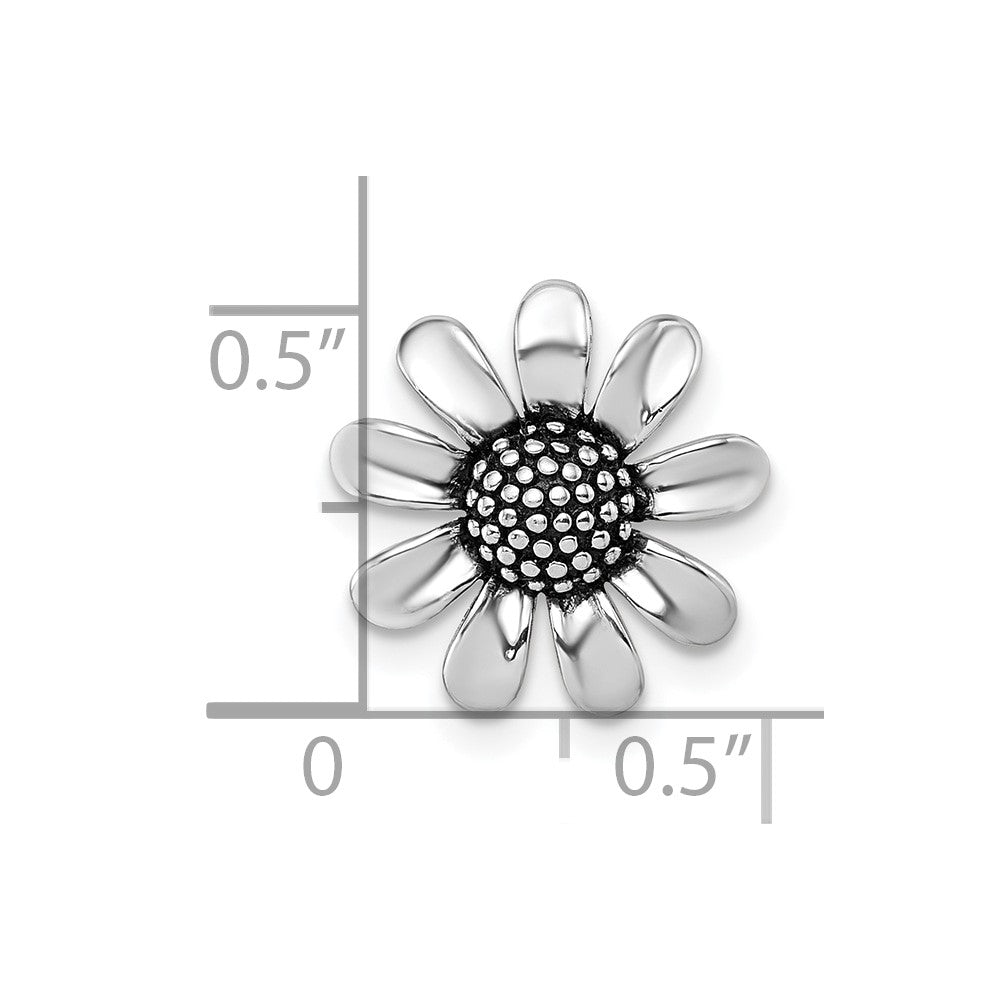 Sterlingsilber Rhodiniert Antikisiert Blume Kette Anhänger